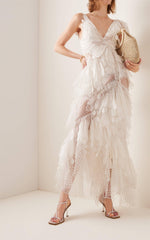 Rhea See-Through Tiered Ruffled Dress