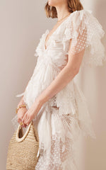 Rhea See-Through Tiered Ruffled Dress