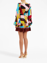 Meghan Abstract-print Minidress In Multicolour
