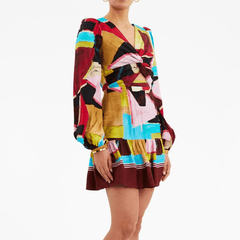 Meghan Abstract-print Minidress In Multicolour