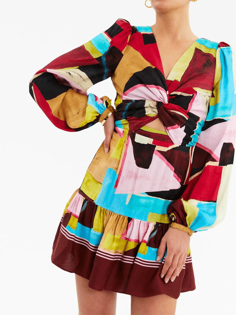 Meghan Abstract-print Minidress In Multicolour