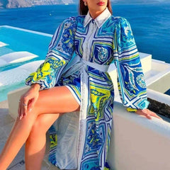 Misha Allover Print Puff Sleeve Kaftan Style Cover