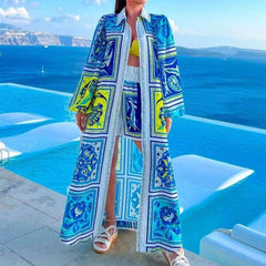Misha Allover Print Puff Sleeve Kaftan Style Cover
