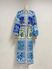 Misha Allover Print Puff Sleeve Kaftan Style Cover