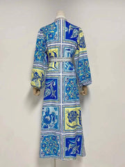 Misha Allover Print Puff Sleeve Kaftan Style Cover