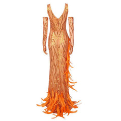 Monet Illusion Sequined Prom Dress