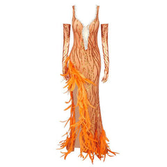 Monet Illusion Sequined Prom Dress