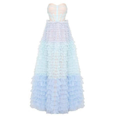 Nicole Gradient A-Line Ruffled Dress