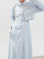 Penelope Striped Button Up Dress