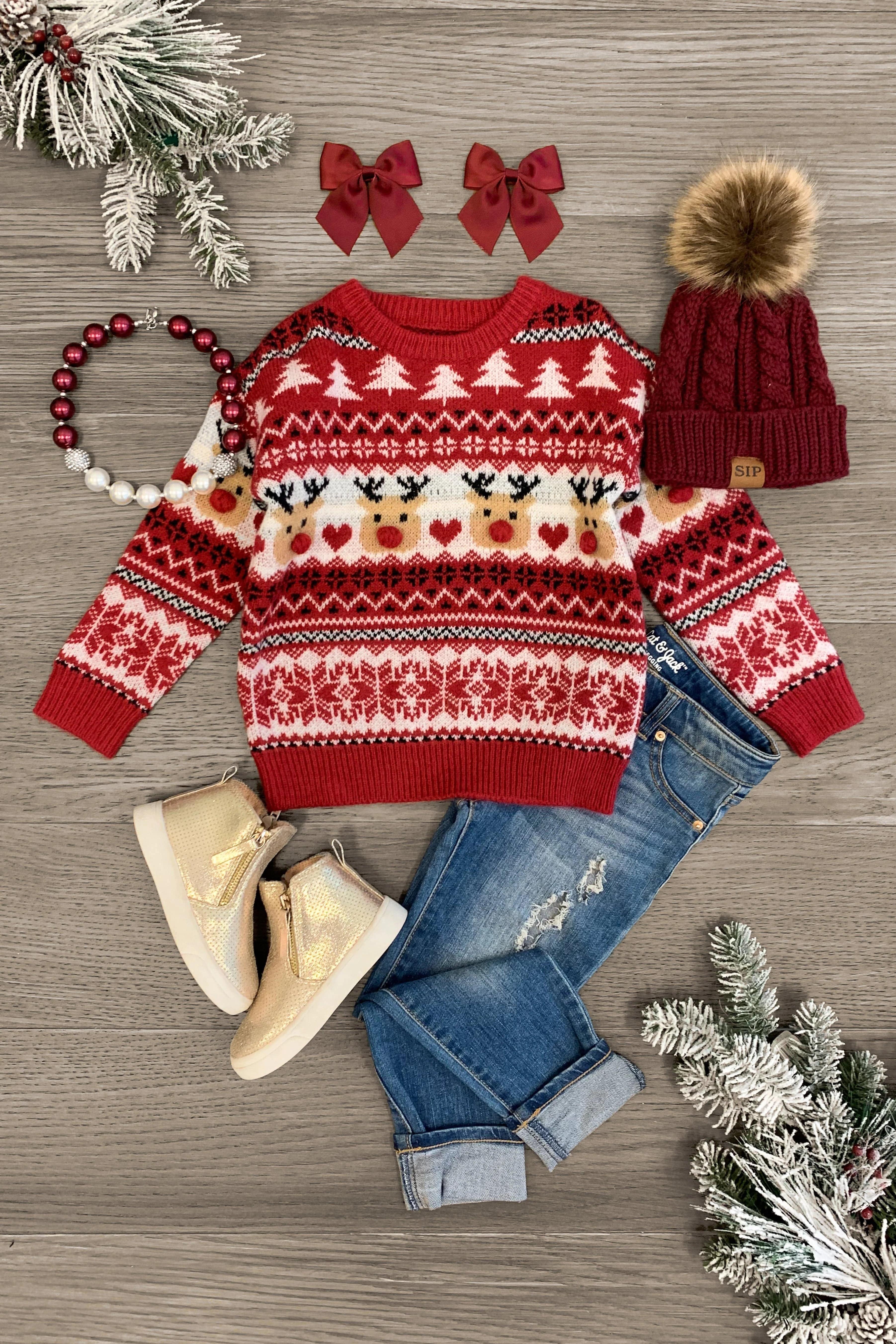 Rylie Rudolph The Red-Nosed Reindeer Sweater