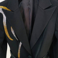 Skyla Long Sequin Blazer With Flare Pants