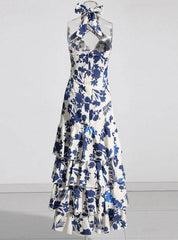 Sylvia Lace-Up Lolita Swing Skirt Maxi Dress
