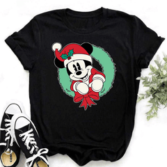 Jessamine Short Sleeve Disney Christmas Cartoon Print Top