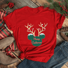 Judith Short Sleeve Disney Christmas Cartoon Print Top
