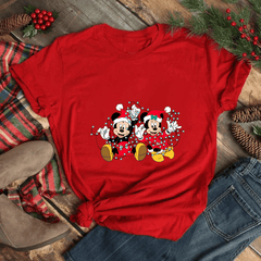 Judith Short Sleeve Disney Christmas Cartoon Print Top