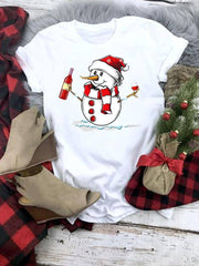 Maybelle Christmas Print Short Sleeve Graphic Top