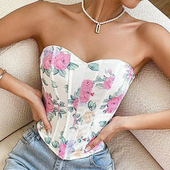 Abby Floral Corset Tube Top