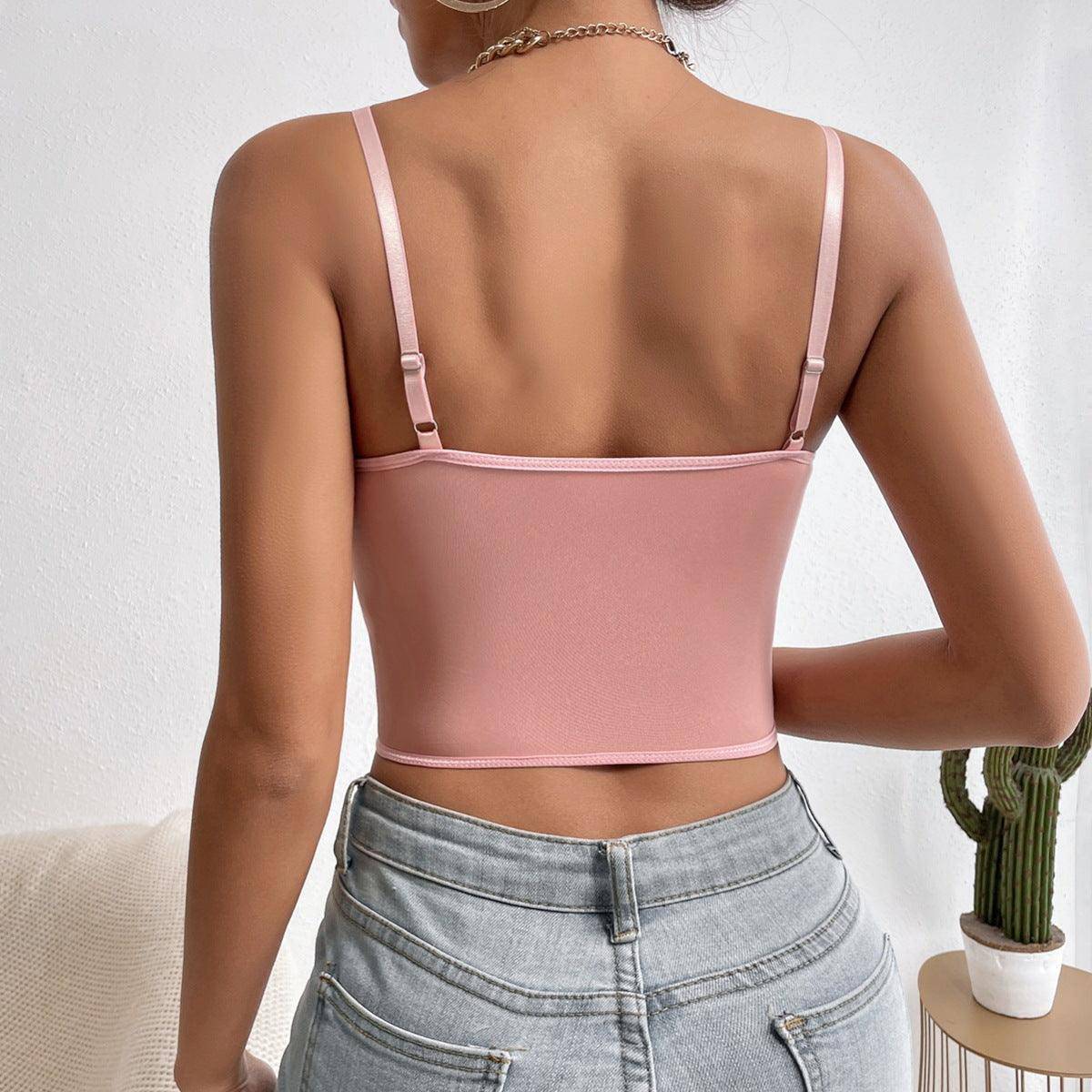 Aliza Floral Embroidery See-through Eyelash Lace Corset Top