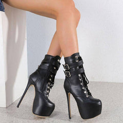 Sawyer Round Toe Buckle Strap Platform Boots