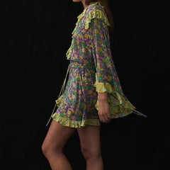 Eunice Long Sleeve Floral Short Set