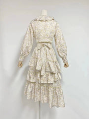 Piera Floral Ruffle Pleated Skirt Set