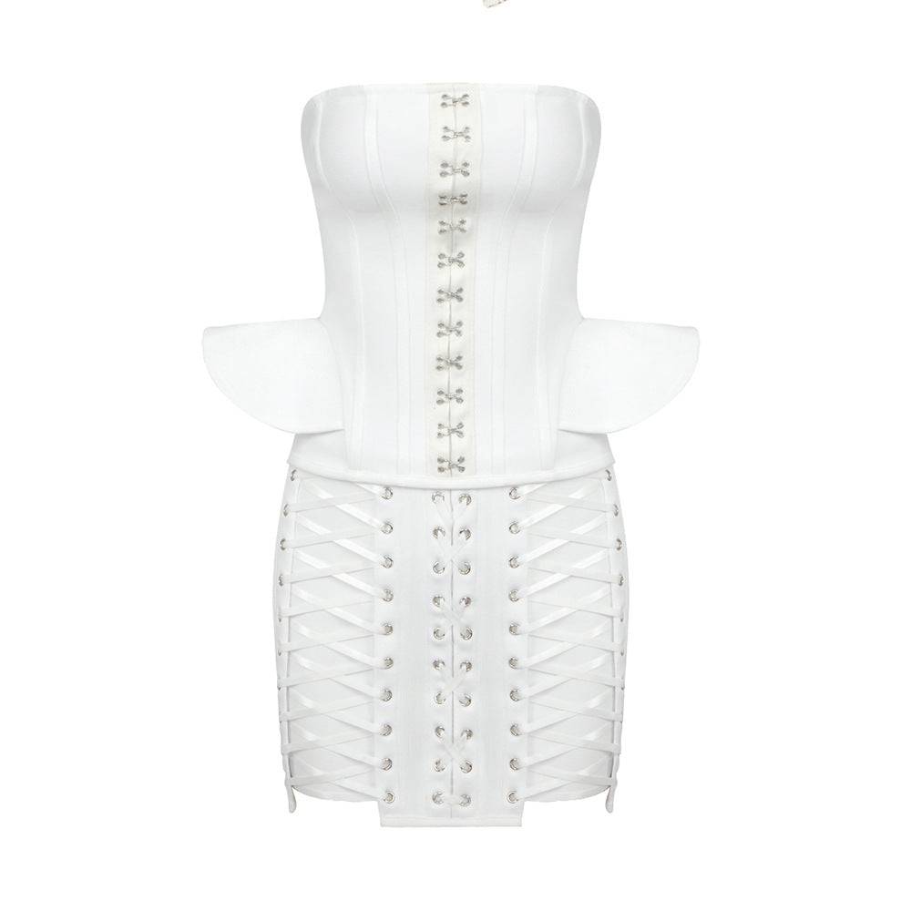 Elle Heart Laces Bustier & Skirt Set