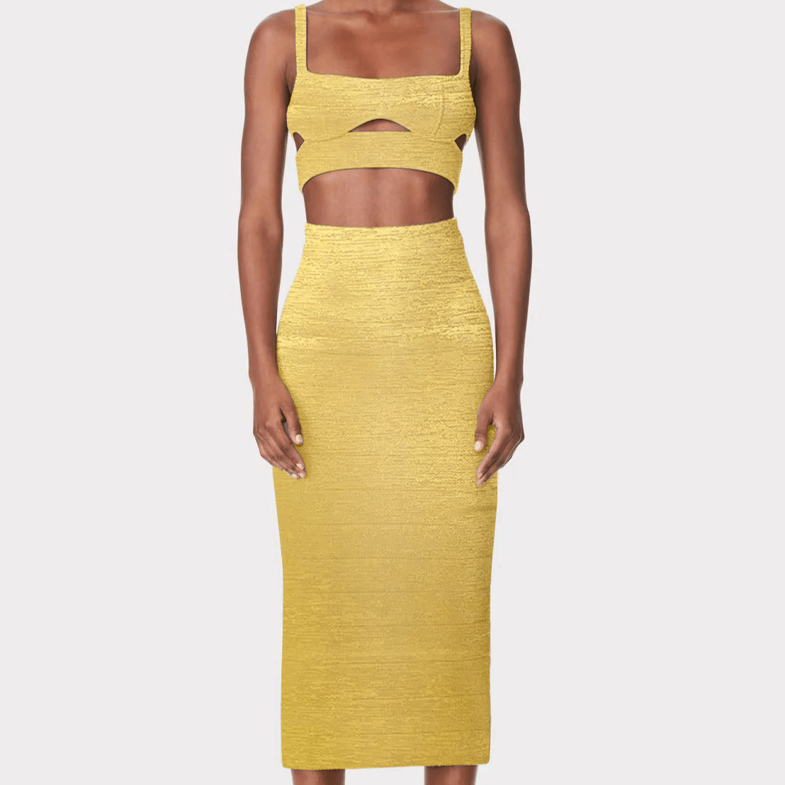 Frances Strappy Knitted Midi Skirt Set