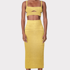 Frances Strappy Knitted Midi Skirt Set