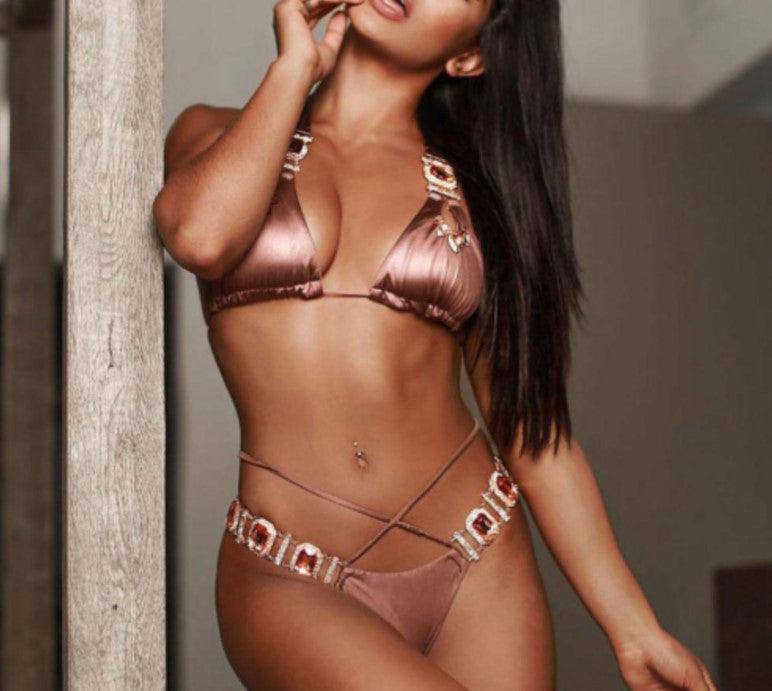 Willa Rhinestone Strap Two-Piece Swimsuit