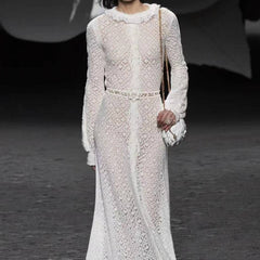 Minerva See-through with Plain Undergarments Embroidered Dress