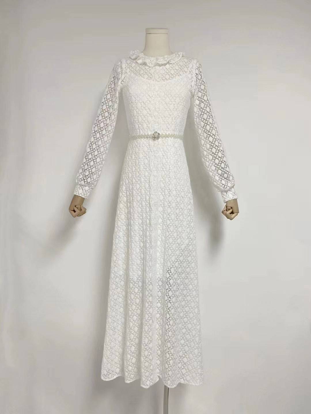 Minerva See-through with Plain Undergarments Embroidered Dress