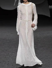 Minerva See-through with Plain Undergarments Embroidered Dress