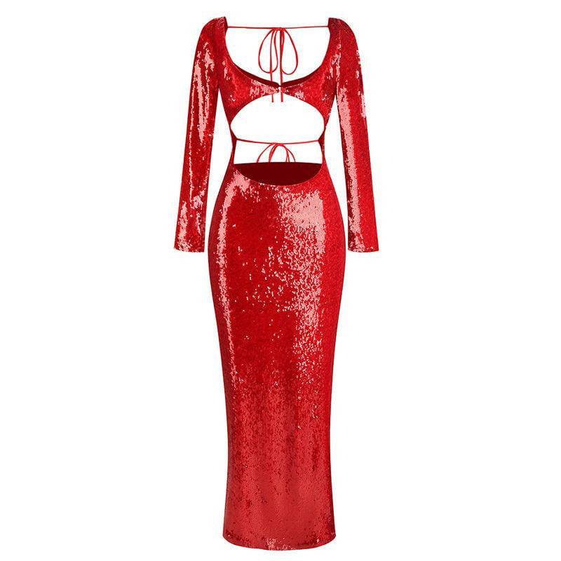 Briana Cut-Out Sequin Maxi Dress