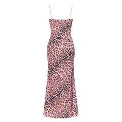 Gloria Spaghetti Strap Leopard Print Maxi Dress