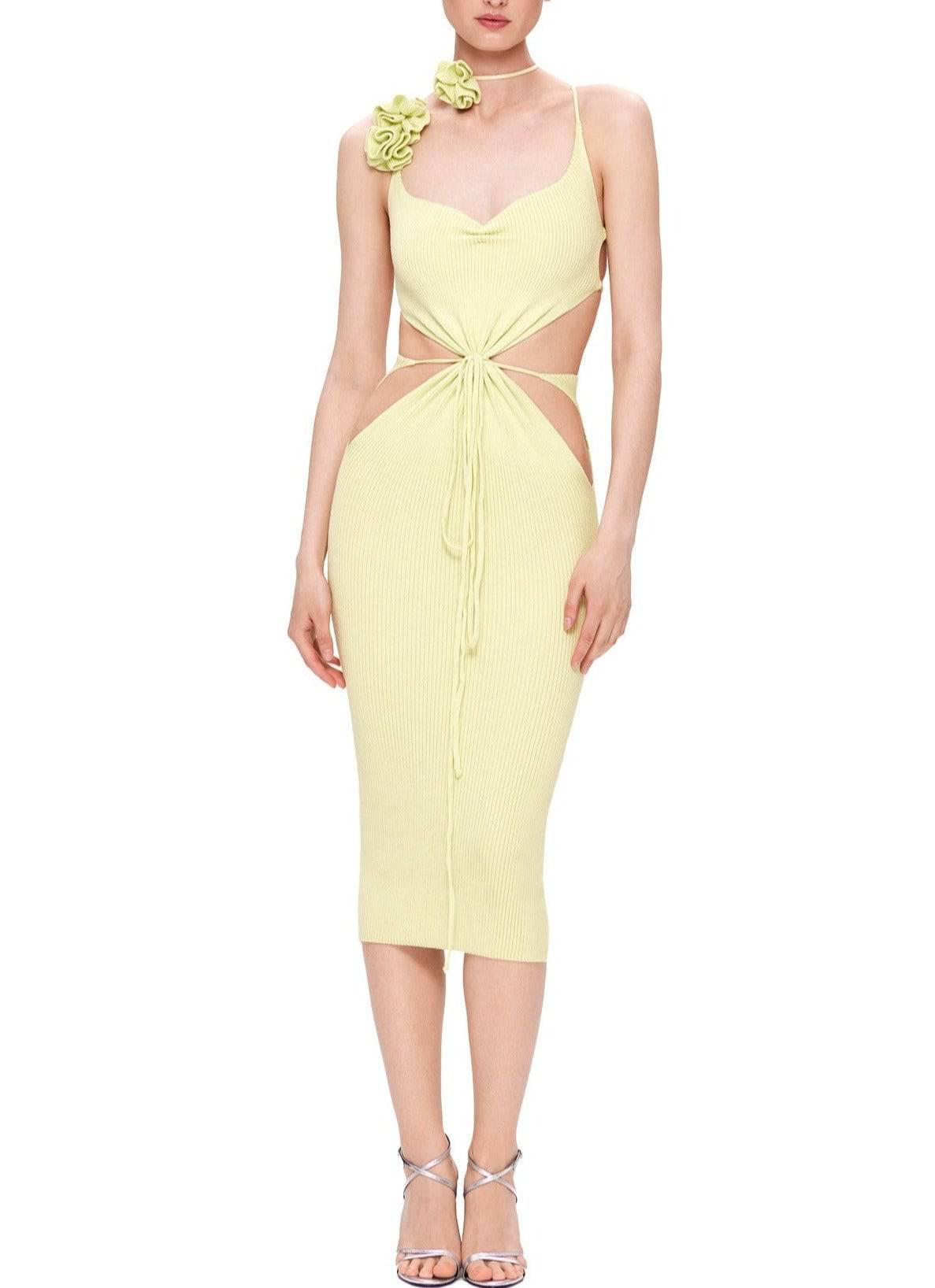 Missy Ribbed Cut out Midi Dress