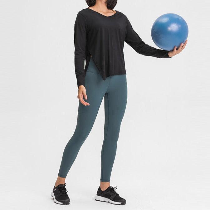 Jenny Solid Quick Dry Long Sleeve Sports Shirt