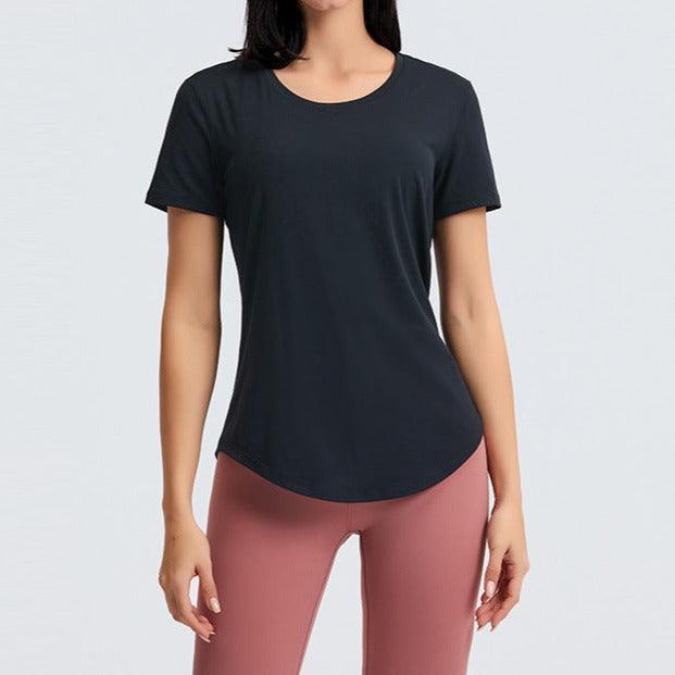 Karli Solid Round Neck Sports Shirt