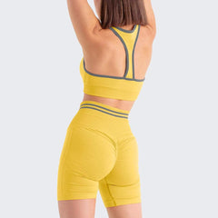 Alison Solid Sports Bra & High Waist Cycling Sports Set