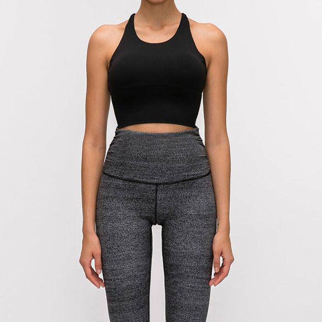 Amya Solid Criss Cross Back Sports Tank Top