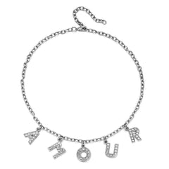 Skyler Rhinestone Letter Pendant Necklace