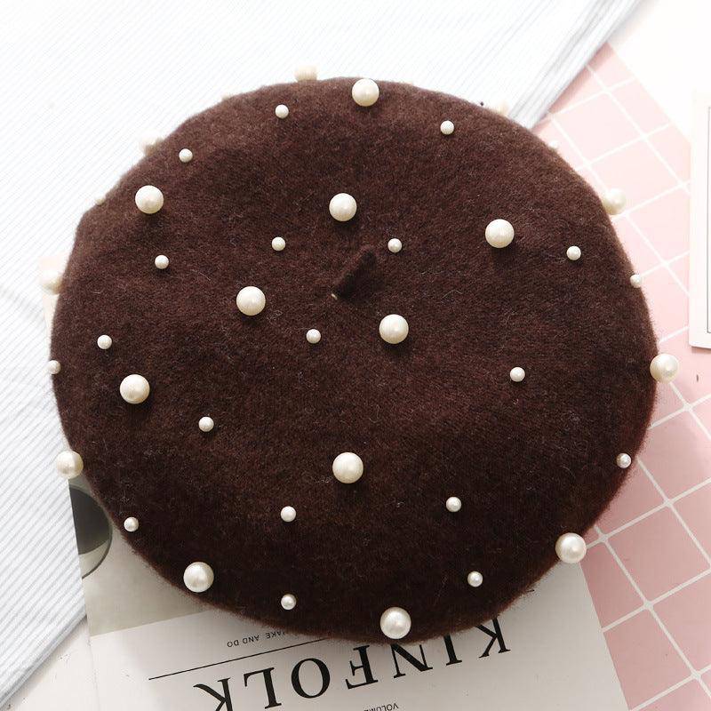 Cashmere Beaded Pearl Beret