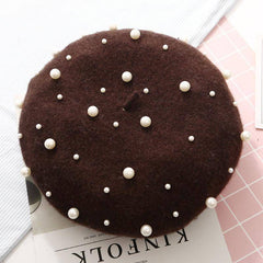 Cashmere Beaded Pearl Beret