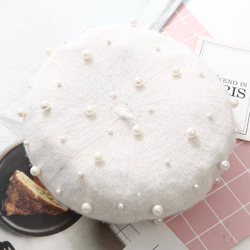 Cashmere Beaded Pearl Beret
