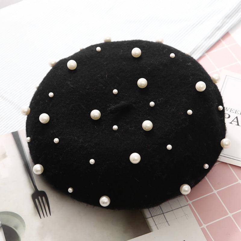 Cashmere Beaded Pearl Beret