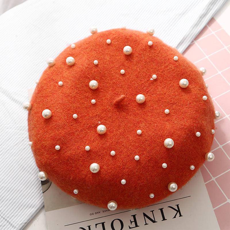 Cashmere Beaded Pearl Beret
