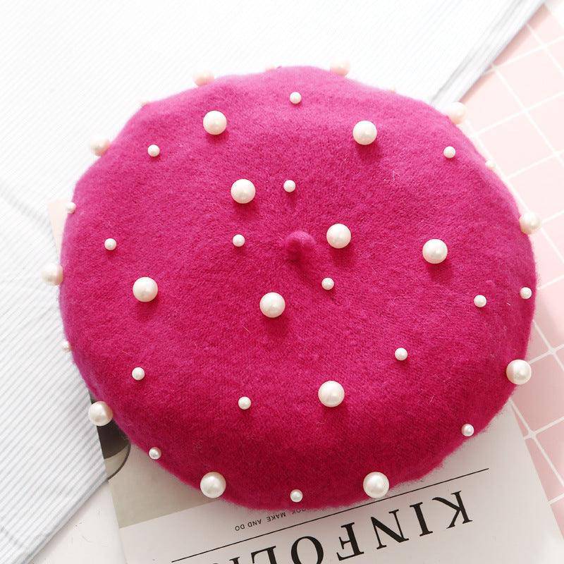 Cashmere Beaded Pearl Beret