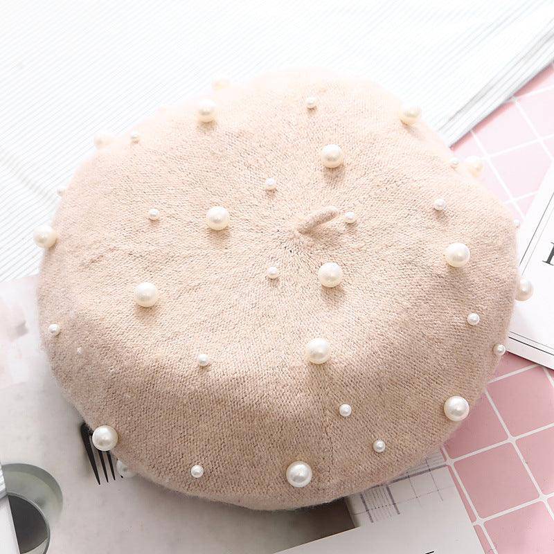 Cashmere Beaded Pearl Beret