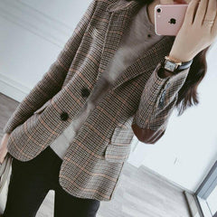 Lilianna Checkered Wool Blazer