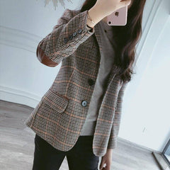 Lilianna Checkered Wool Blazer