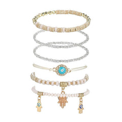 Joetta Bohemia Beaded 6-pieces Anklet Set
